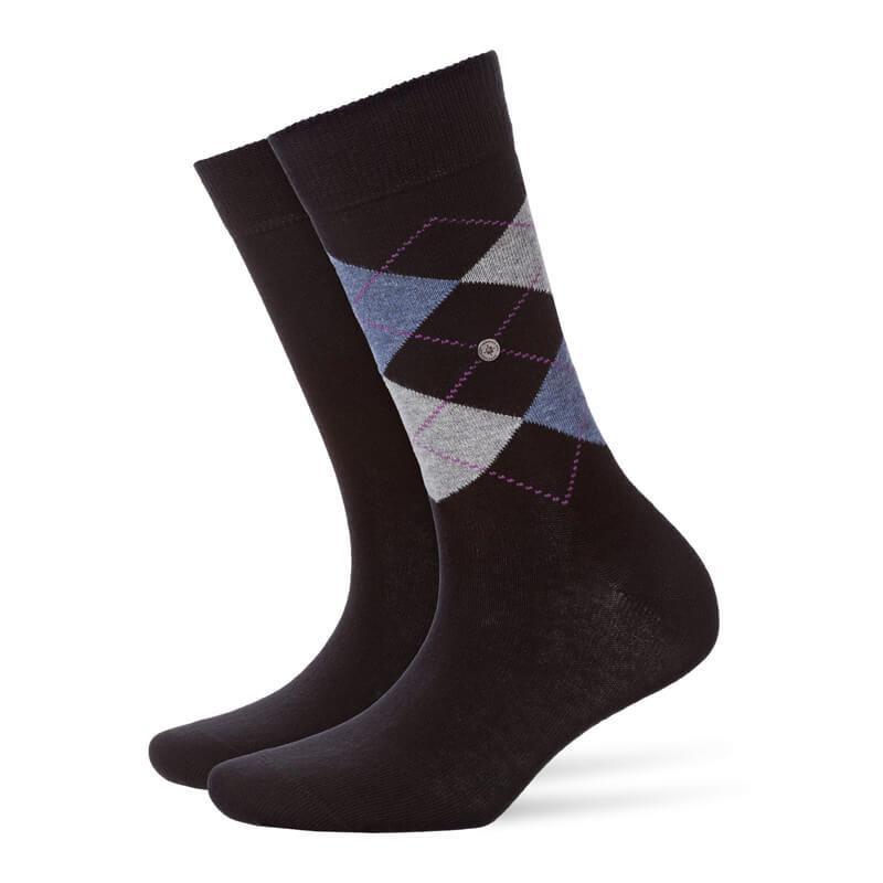 Everyday 2 Pack Argyle & Plain Socks - Women's