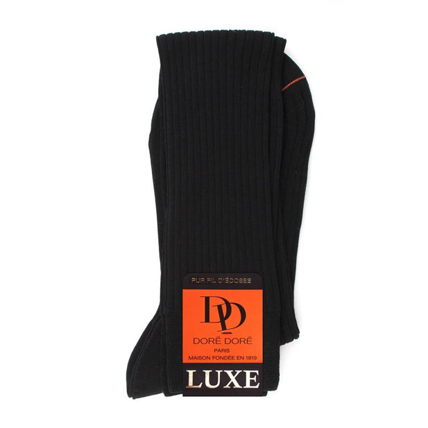 Luxe Pur Fil D'Ecosse Ribbed Knee High Socks - Men's
