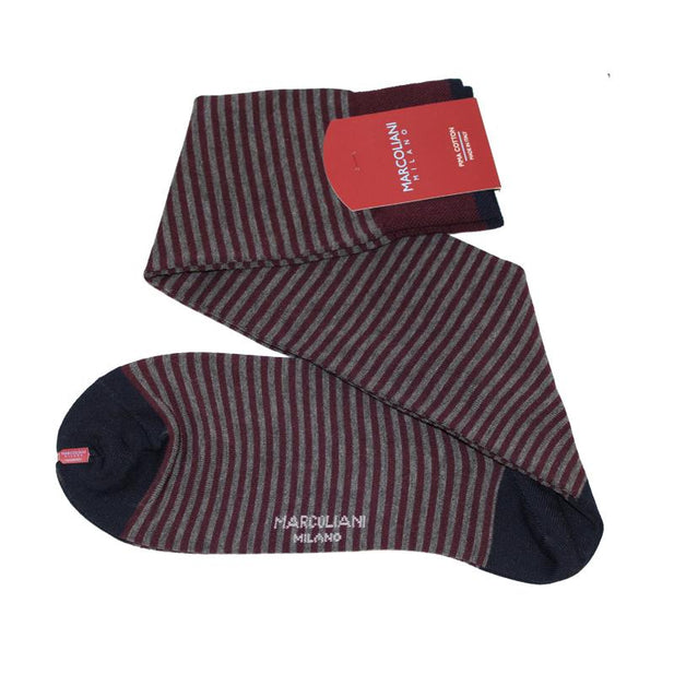 Palio Stripe Pima Cotton Lisle Knee High Socks - Men's