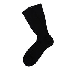 Extra Fine Merino Wool Ribbed Mid Calf Dress Socks - Men's