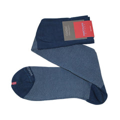 Birdseye Pima Cotton Knee High Socks - Men's