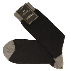 Wool & Cashmere Contrast Heel & Toe Mid Calf Socks - Men's - Outlet