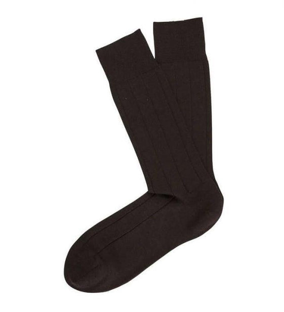 Light Cashmere Ribbed Mid Calf Dress Socks - Men's