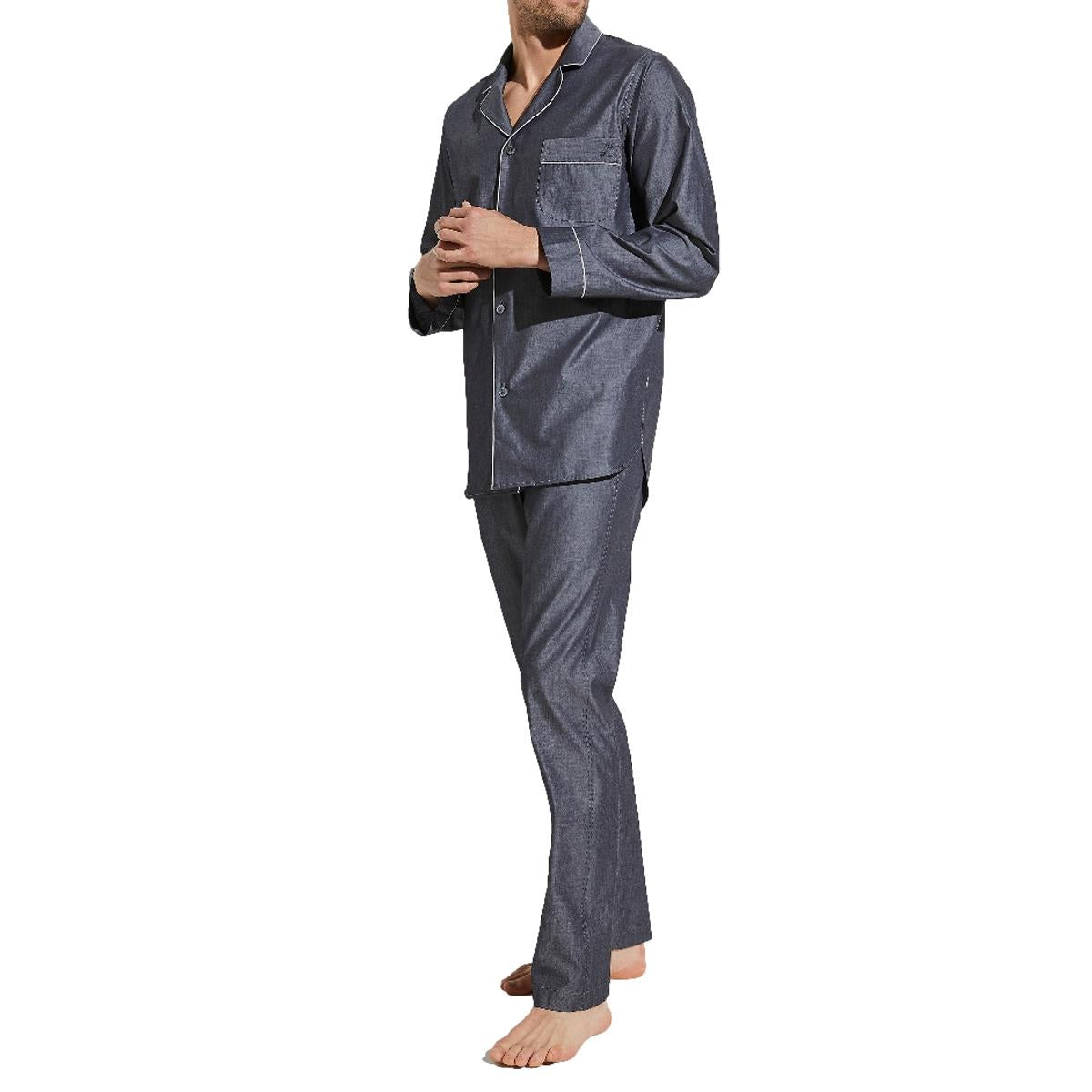 Silk Nightwear  Pyjama Long - anthrazit - Zimmerli of Switzerland