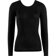 Woolen Silk Round Neck Long Sleeve T-Shirt - Women's