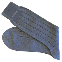 Leone Pinstripe Egyptian Cotton Mid Calf Socks - Men's