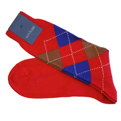 Argyle Egyptian Cotton Mid Calf Socks - Men's