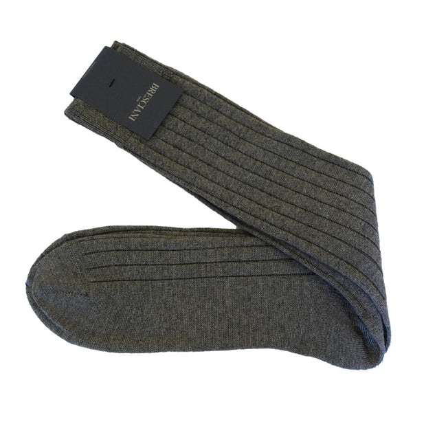 Wool Blend Shadow Mid Calf Socks - Men's - Outlet