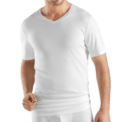 Sea Island Cotton Short Sleeve V-Neck Shirt - Men's