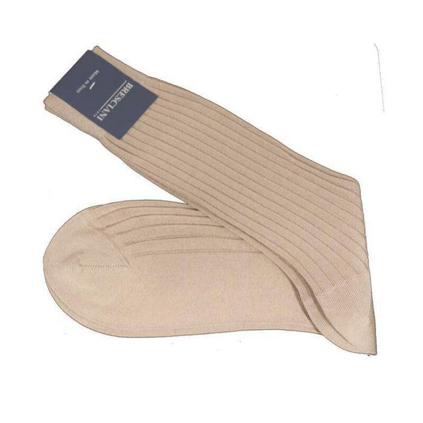 Egyptian Cotton Ribbed Mid-Calf Socks - Men's