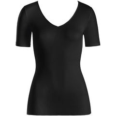 Cotton Seamless Short Sleeve V Neck Shirt - Women's