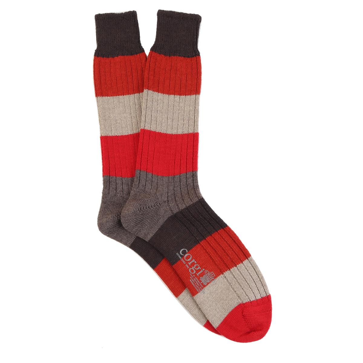 Colour Block Wool & Cotton Socks - Men's - Outlet