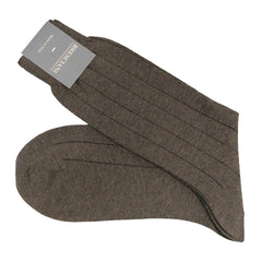 Leone Pinstripe Egyptian Cotton Mid Calf Socks - Men's