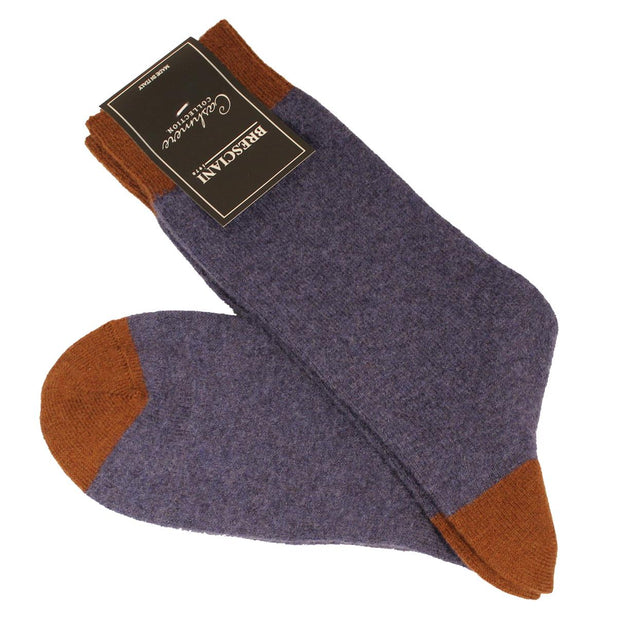 Wool & Cashmere Contrast Heel & Toe Mid Calf Socks - Men's - Outlet