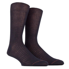 Luxe Pur Fil D'Ecosse Ribbed Mid Calf Socks - Men's