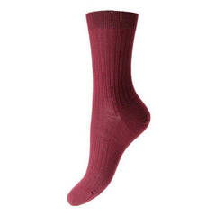 Rose Merino Wool Rib Socks - Women's