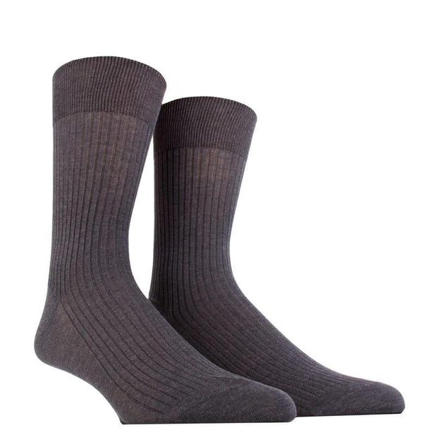 Pur Fil d'Ecosse Ribbed Socks - Men's