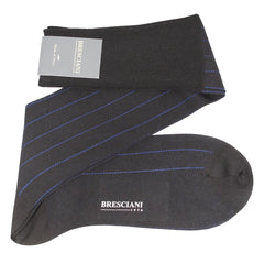 Leone Pinstripe Egyptian Cotton Knee High Socks - Men's