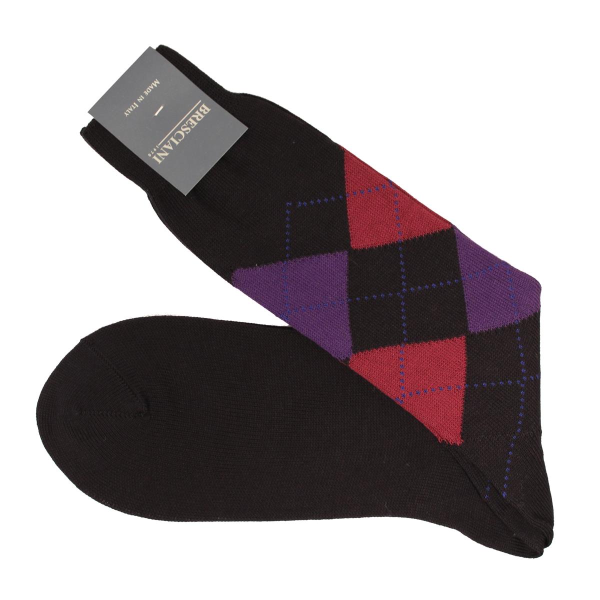 Argyle Egyptian Cotton Mid Calf Socks - Men's - Outlet