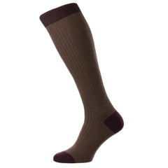 Fabian Herringbone Fil D'Ecosse Knee High Socks - Men's