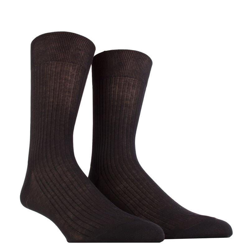 Pur Fil d'Ecosse Ribbed Socks - Men's