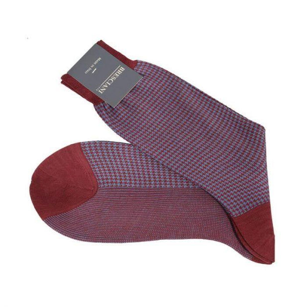 Leo Houndstooth Egyptian Cotton Socks - Men's