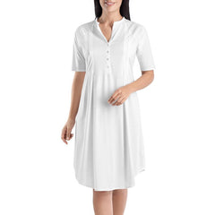 Cotton Deluxe Short Sleeve Button Nightdress - Women's