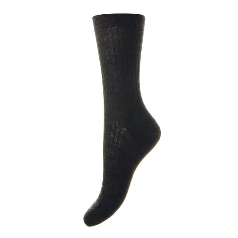 Rose Merino Wool Rib Socks - Women's