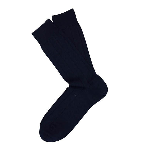 Light Cashmere Ribbed Mid Calf Dress Socks - Men's