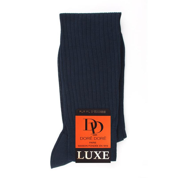 Luxe Pur Fil D'Ecosse Ribbed Knee High Socks - Men's
