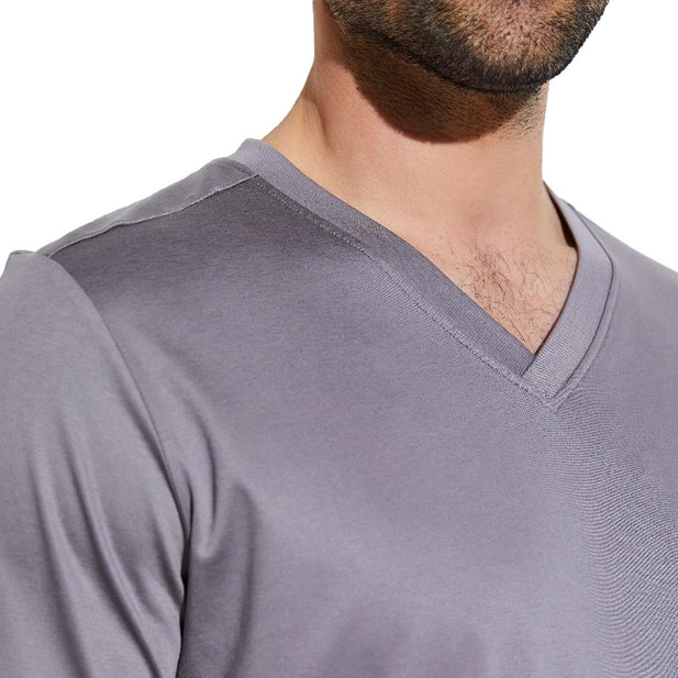 Supreme Green Cotton Short Sleeve V Neck T-Shirt - Men's
