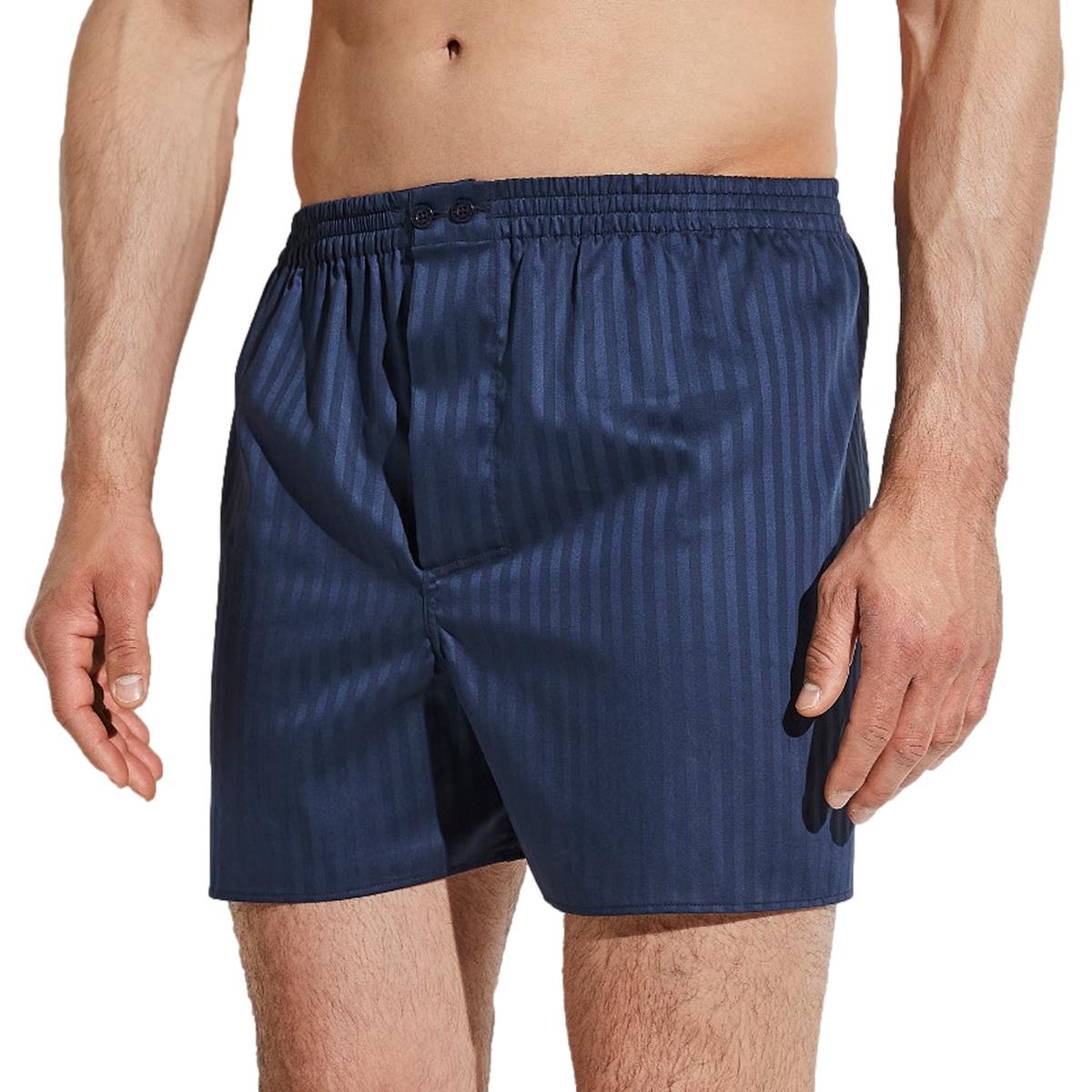 Woven Cotton Striped Boxer Shorts - Men's