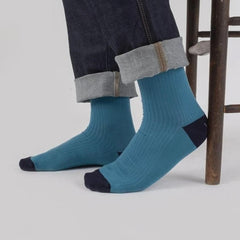 Dyfed Colour Contrast Heel & Toe Socks - Men's - Outlet