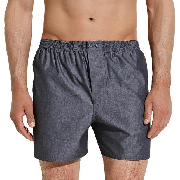 Woven Cotton Boxer Shorts - Men's