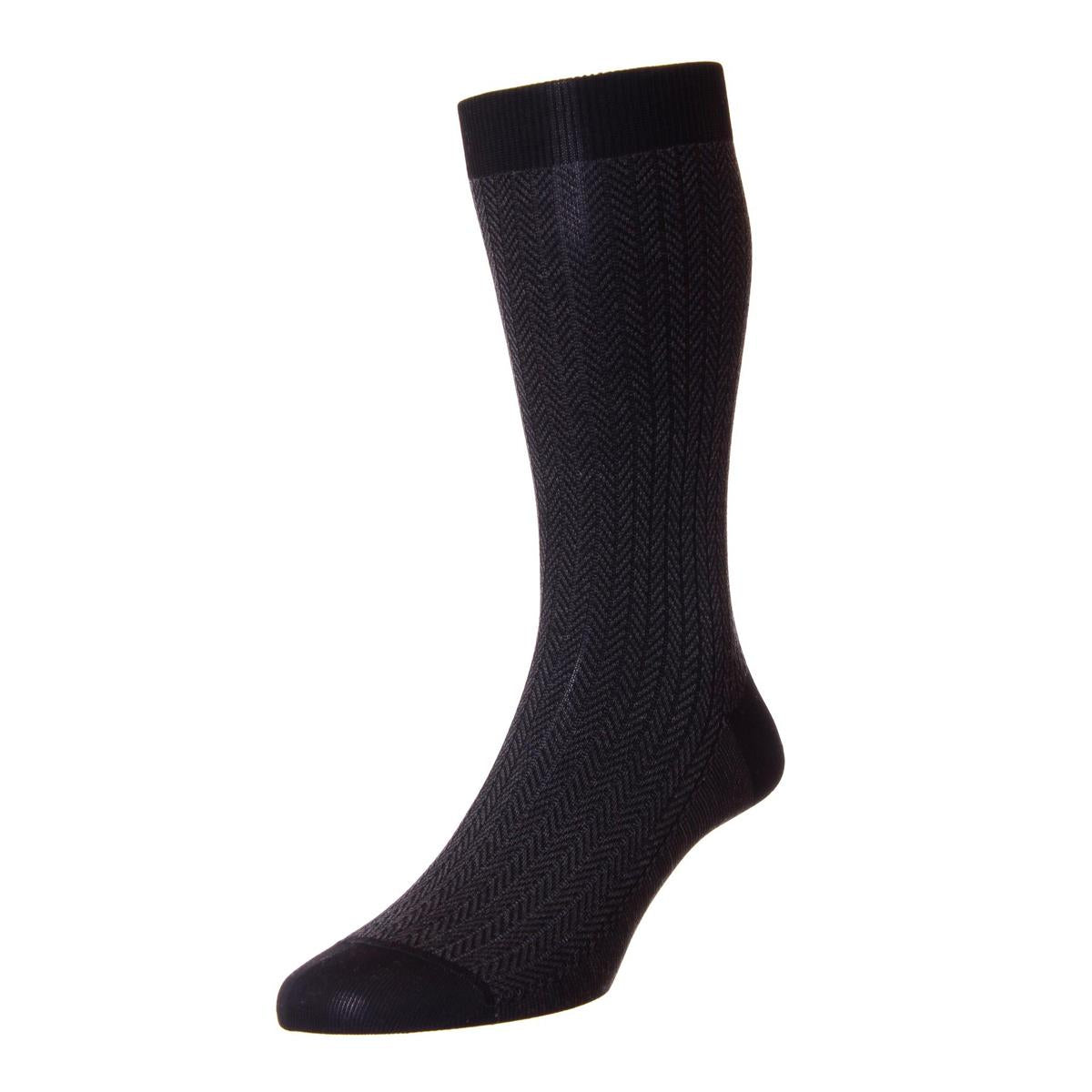 Fabian Herringbone Fil D'Ecosse Socks - Men's